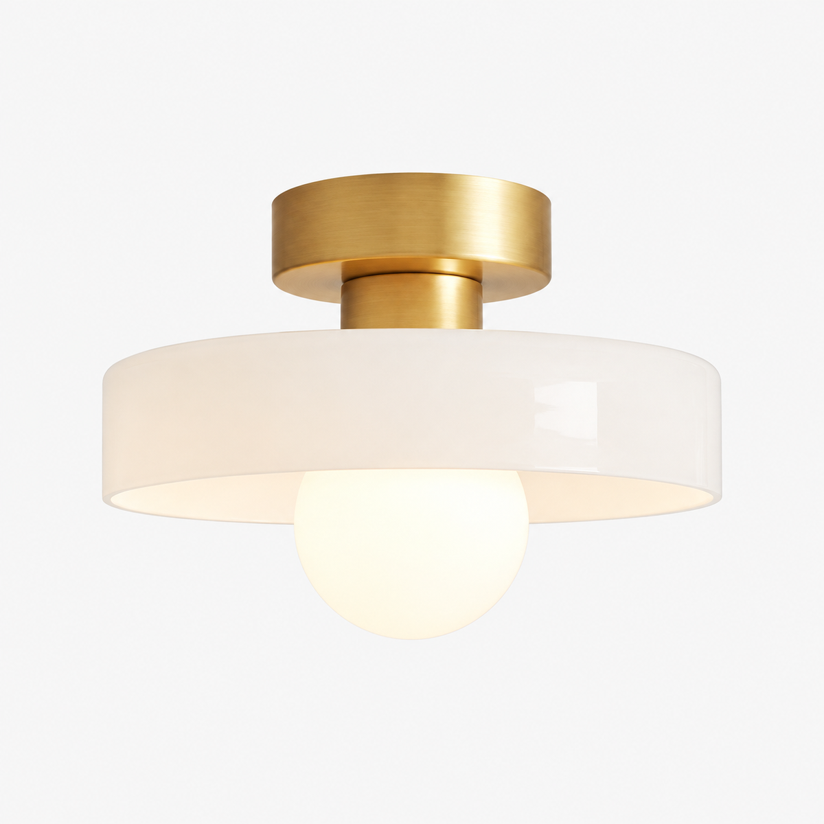 Bauhaus Ceiling Lamp - French-Inspired Brass Glass Geometric
