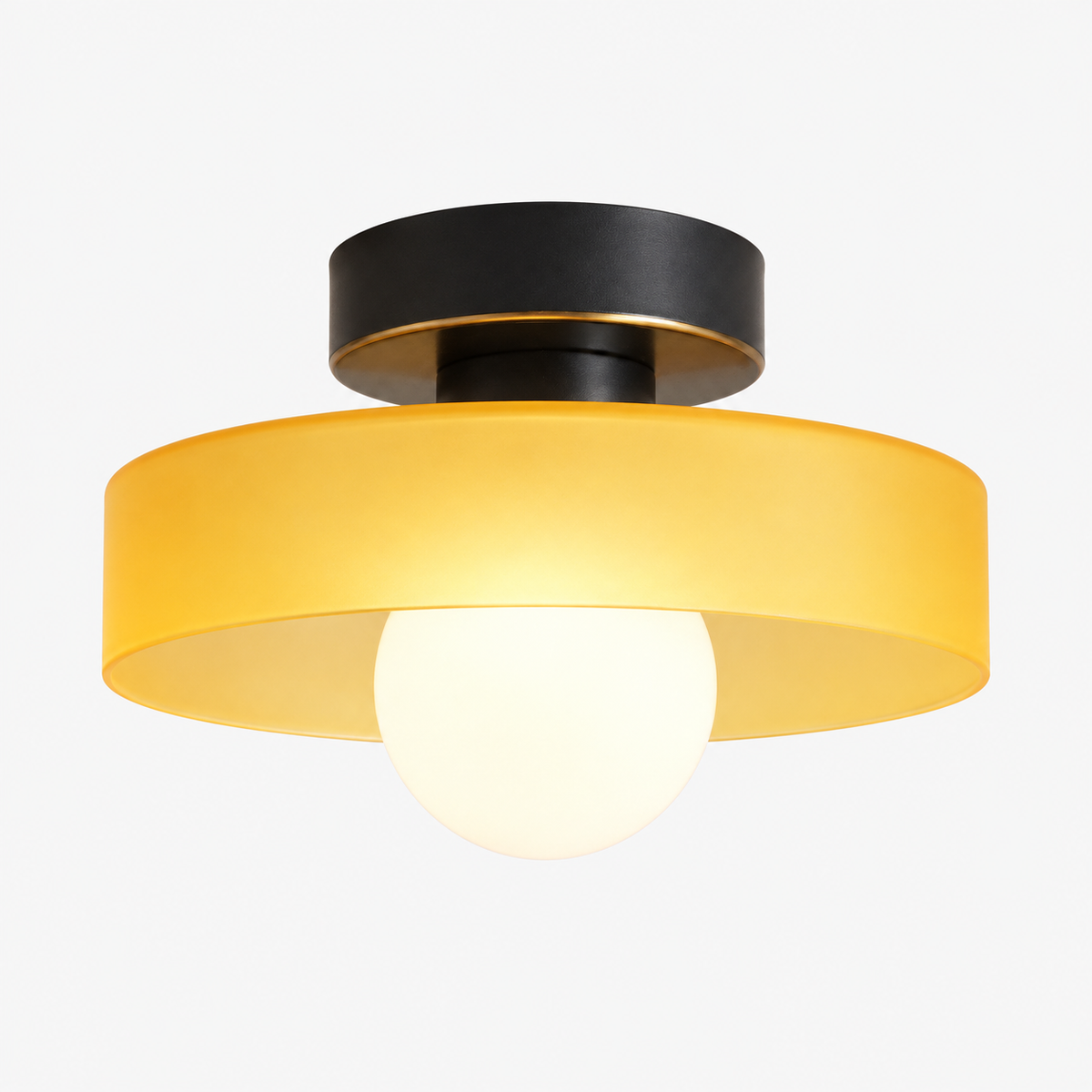 Bauhaus Ceiling Lamp - French-Inspired Brass Glass Geometric