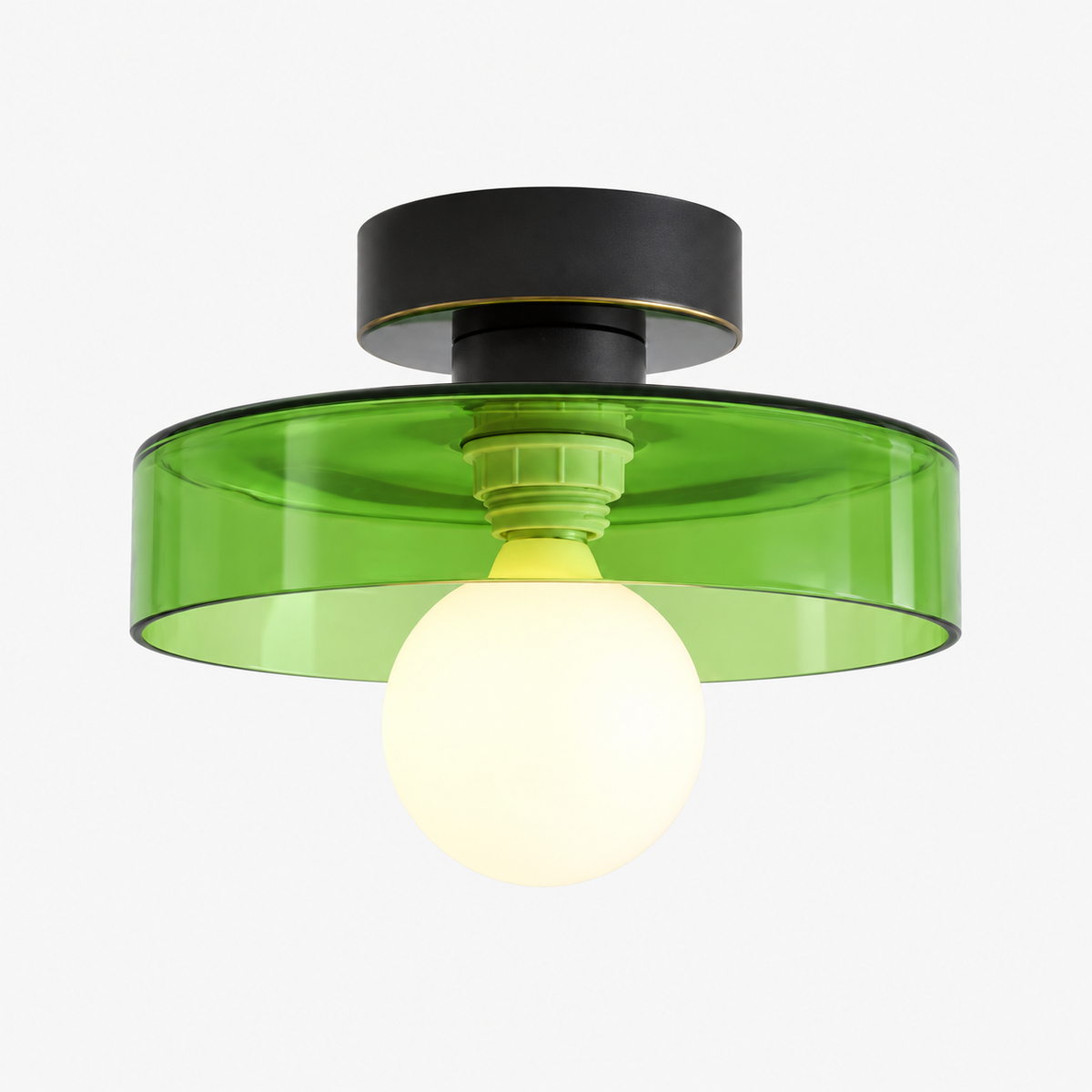 Bauhaus Ceiling Lamp - French-Inspired Brass Glass Geometric