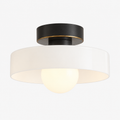 Bauhaus Ceiling Lamp - French-Inspired Brass Glass Geometric