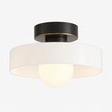 Bauhaus Ceiling Lamp - French-Inspired Brass Glass Geometric