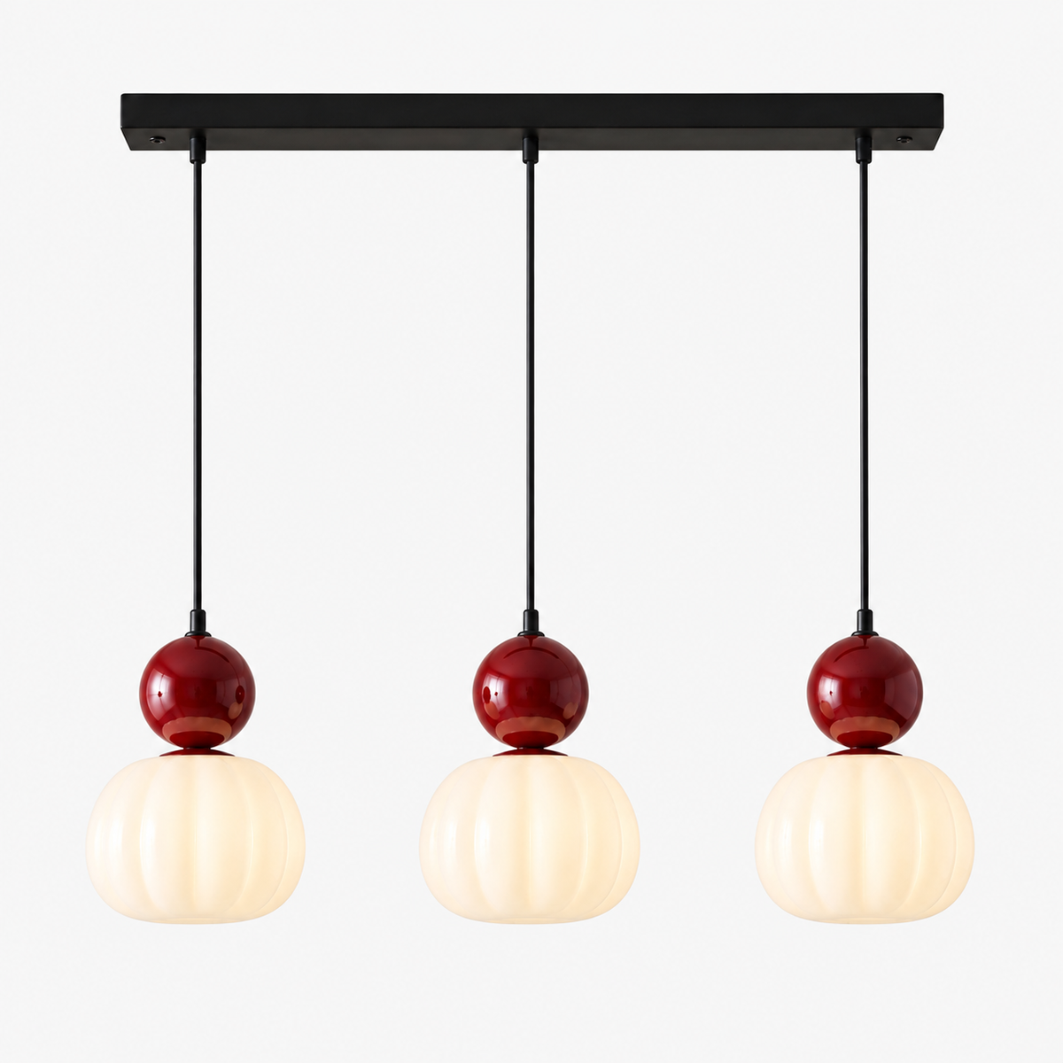 Art Deco Pendant Light - Iron & Acrylic, 1 or 3 Lights
