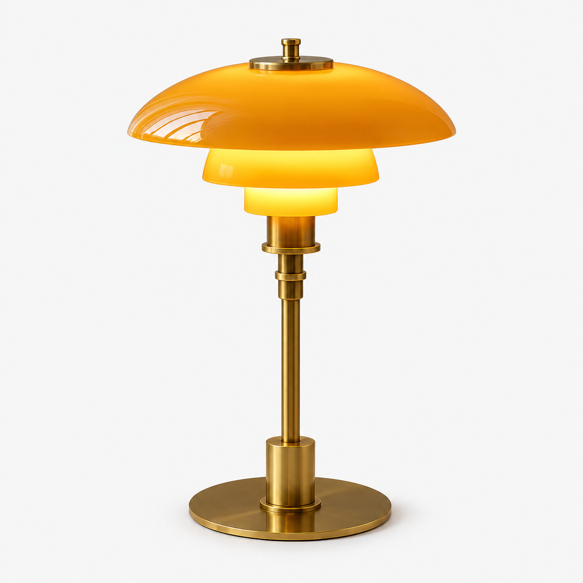 Modern Danish Designer Table Lamp - Layered Shade, LED
