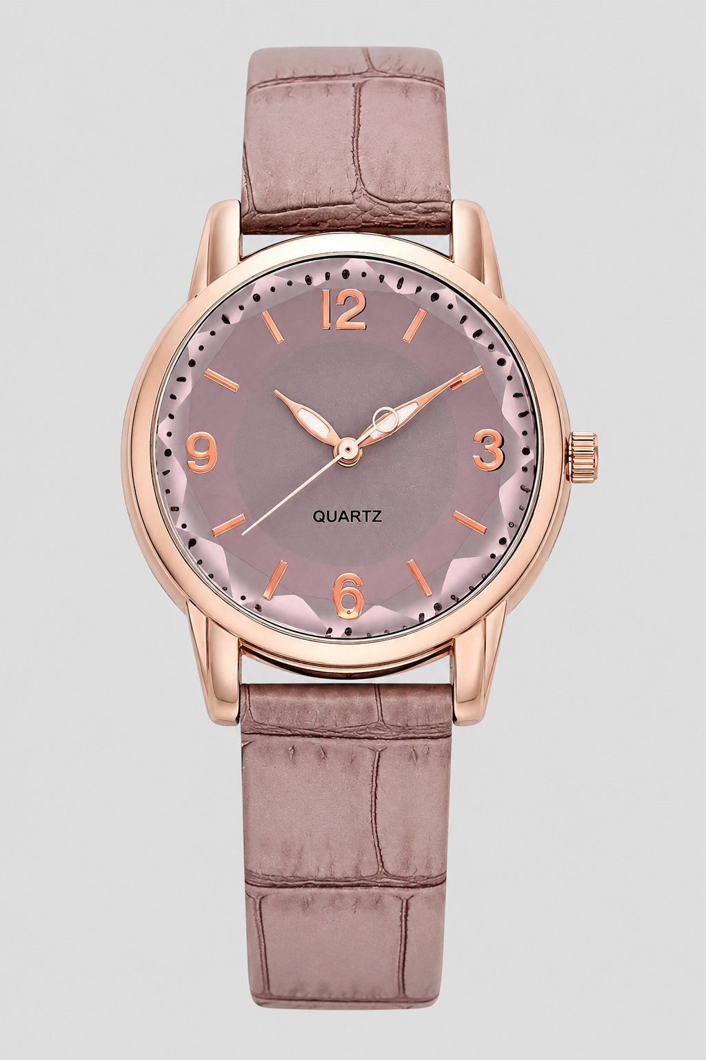 Classic Embossed Strap Watch – Elegant Minimalist Dress Timepiece