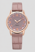 Classic Embossed Strap Watch – Elegant Minimalist Dress Timepiece