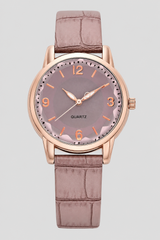 Classic Embossed Strap Watch – Elegant Minimalist Dress Timepiece