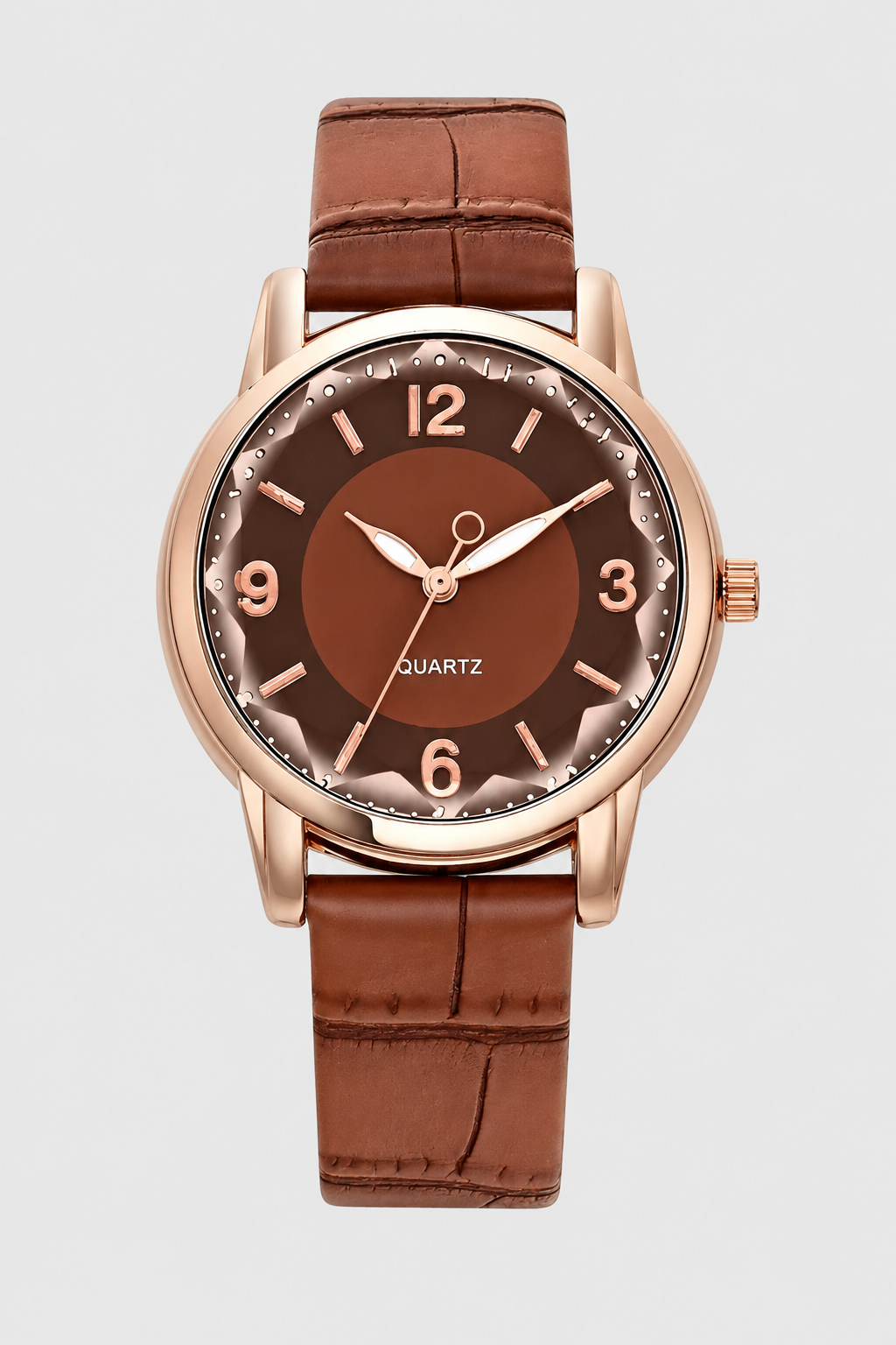 Classic Embossed Strap Watch – Elegant Minimalist Dress Timepiece