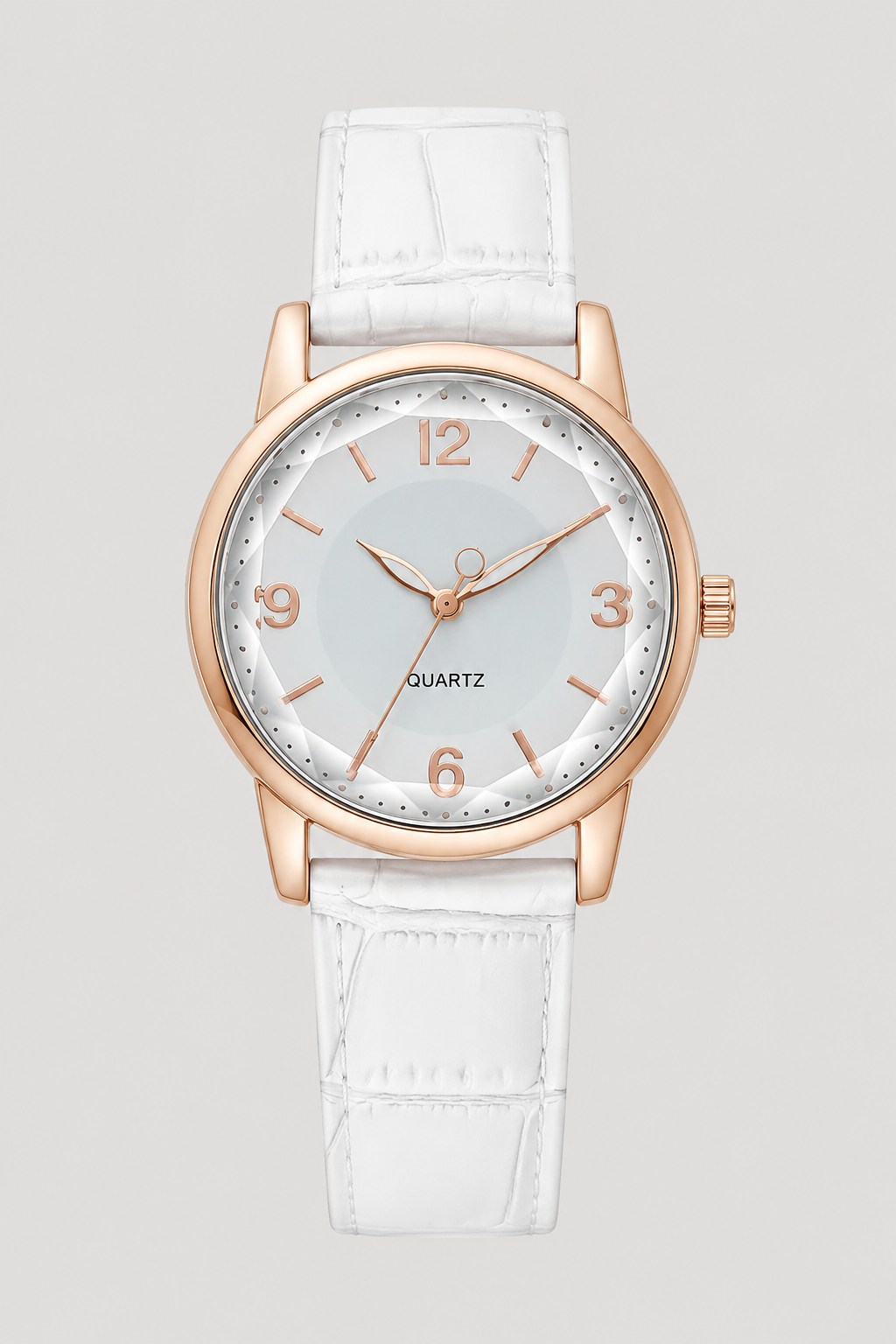 Classic Embossed Strap Watch – Elegant Minimalist Dress Timepiece