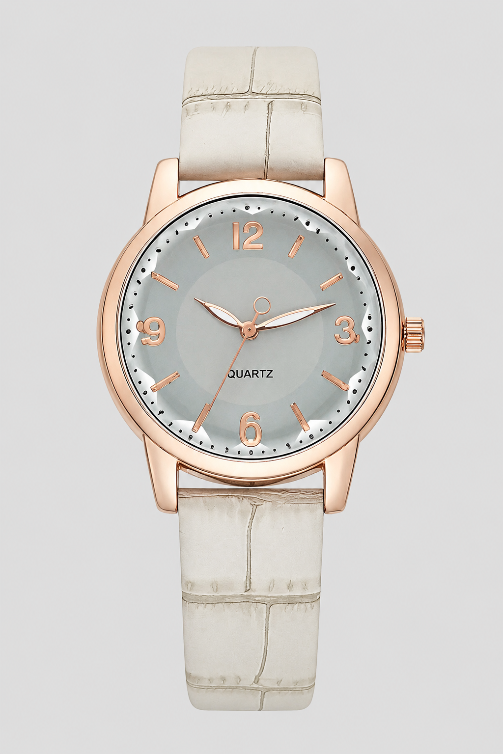 Classic Embossed Strap Watch – Elegant Minimalist Dress Timepiece