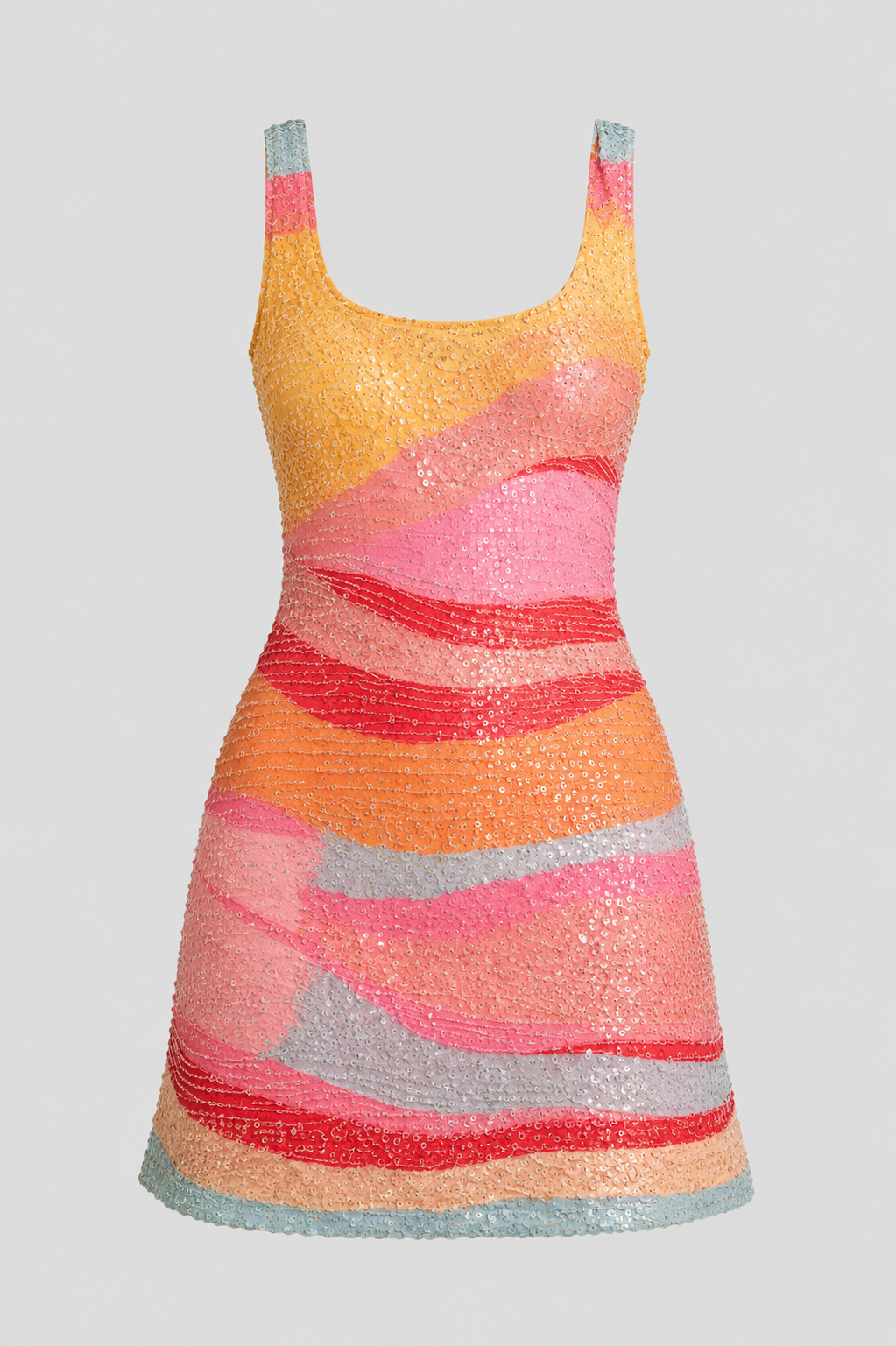 Color-Pop Square-Neck Mini Dress