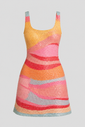 Color-Pop Square-Neck Mini Dress