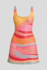 Color-Pop Square-Neck Mini Dress