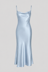 Cowl-Neck Maxi Dress – Elegant Draped Evening Gown