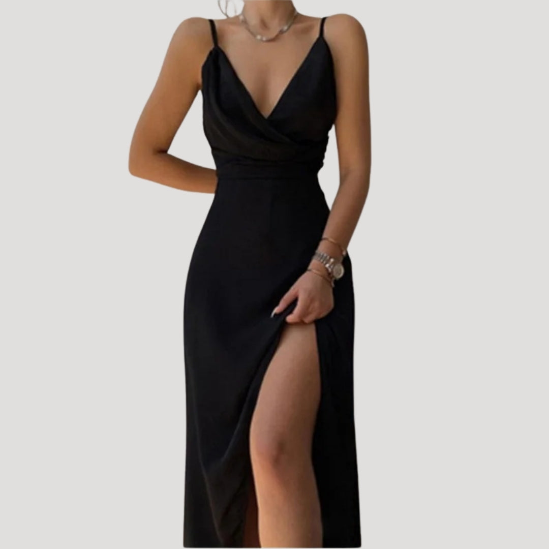 Women's Slit Maxi Dress - Wedding Guest Evening Dress
