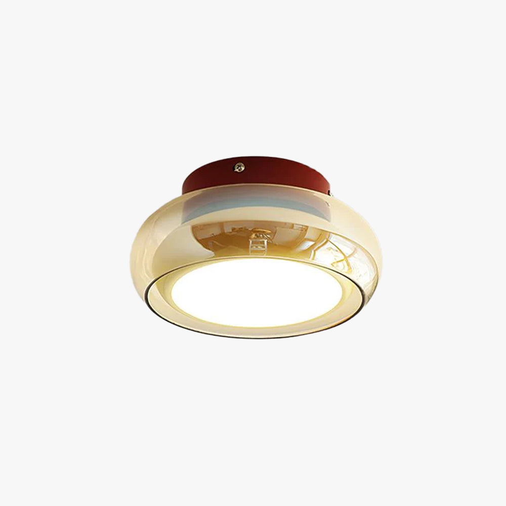 Retro Glass Flush Mount LED Ceiling Light - 3 Color Temps