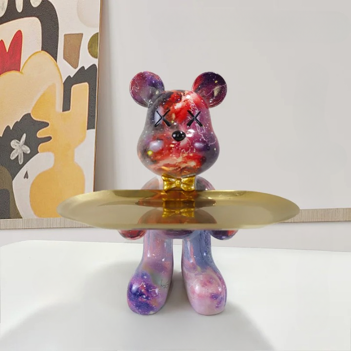 Decorative Bear Storage Tray Figurine