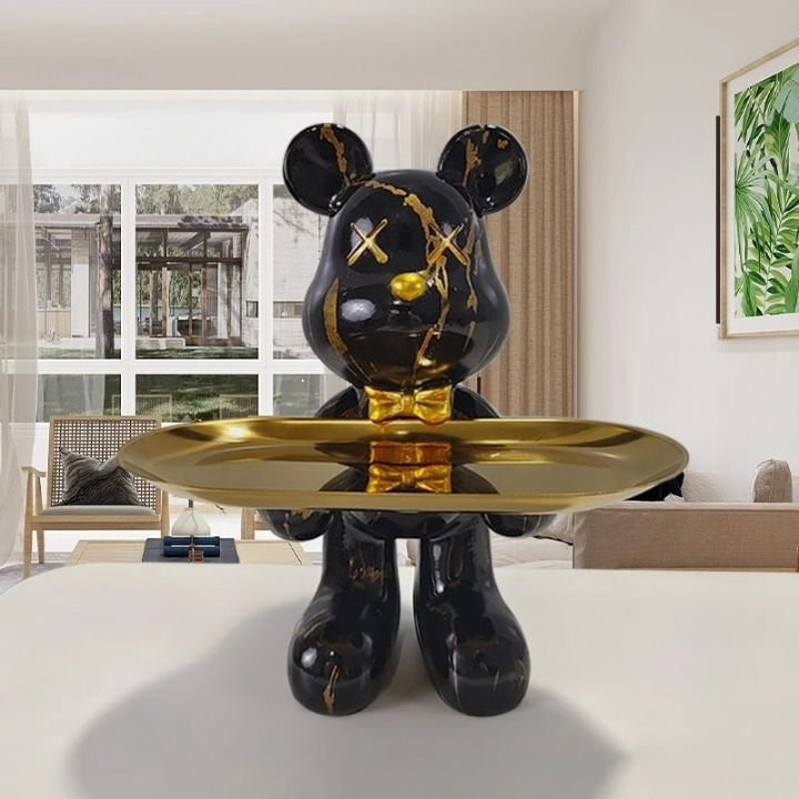 Decorative Bear Storage Tray Figurine