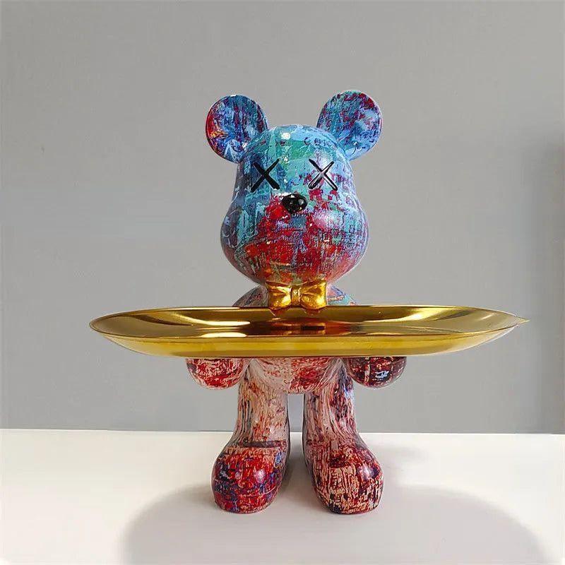 Decorative Bear Storage Tray Figurine