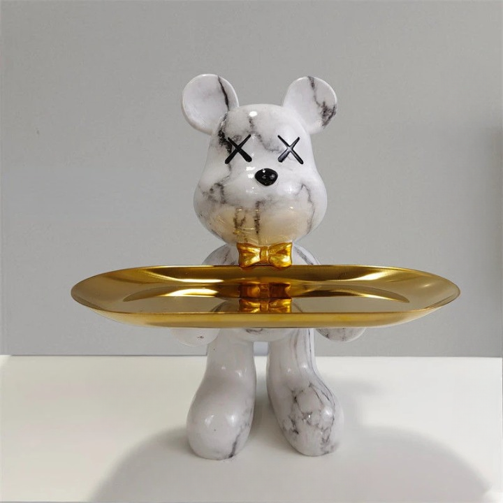 Decorative Bear Storage Tray Figurine