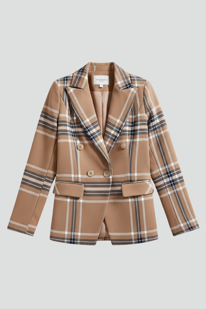 Women's Blazer with Lapels and Textured Surface