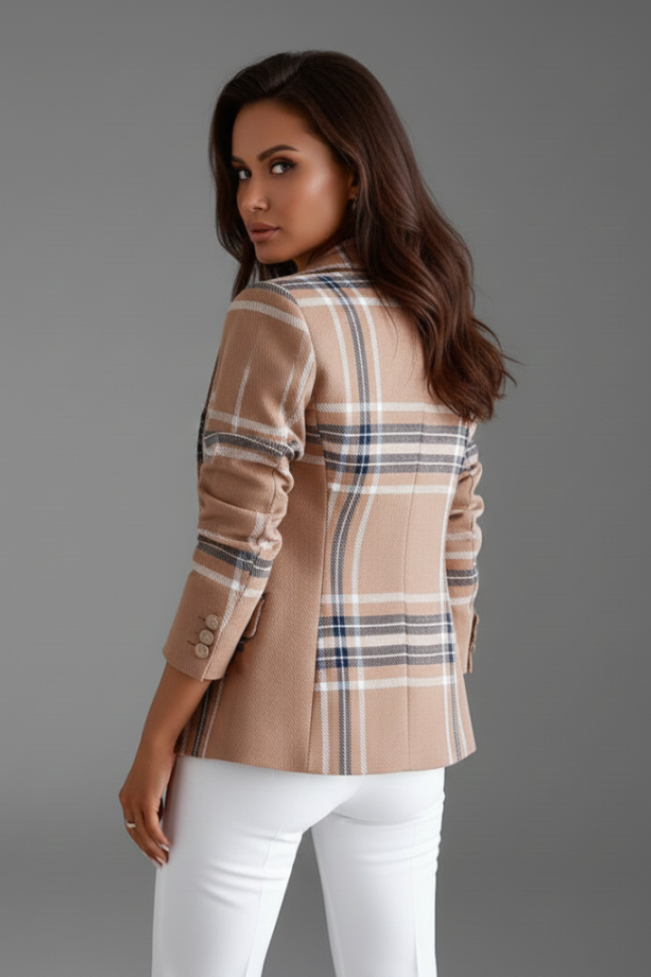 Women's Blazer with Lapels and Textured Surface