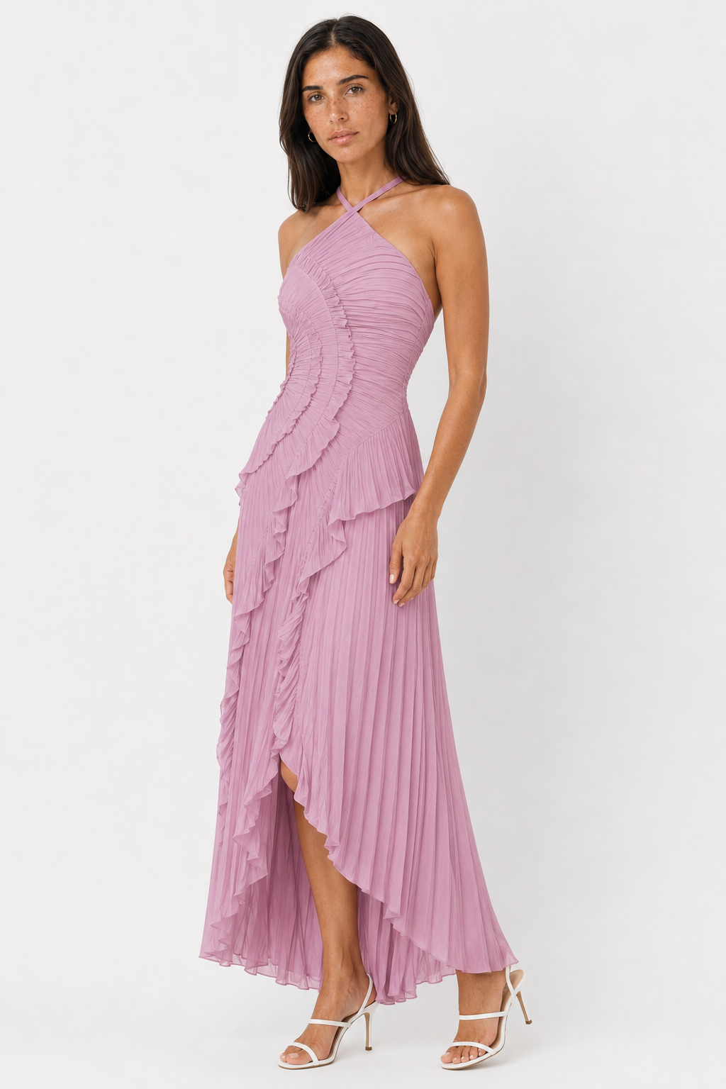 Elegant Halter High-Low Dress for Formal Occasions