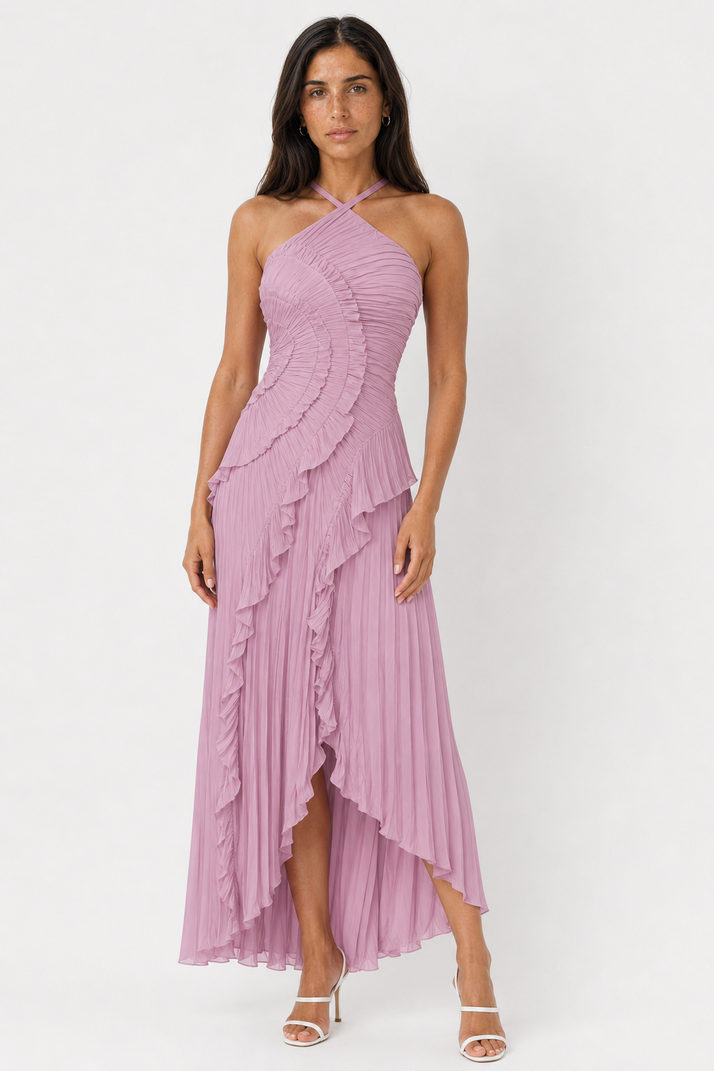 Elegant Halter High-Low Dress for Formal Occasions