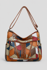 Elegancka torba na ramię z patchworkiem
