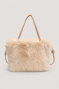 Bolso de hombro elegante de felpa con correa desmontable