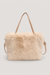 Bolso de hombro elegante de felpa con correa desmontable
