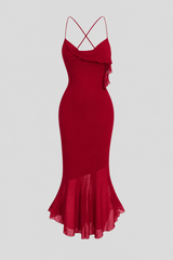 Elegant Sleeveless Cocktail Party Dress with Asymmetric Hem