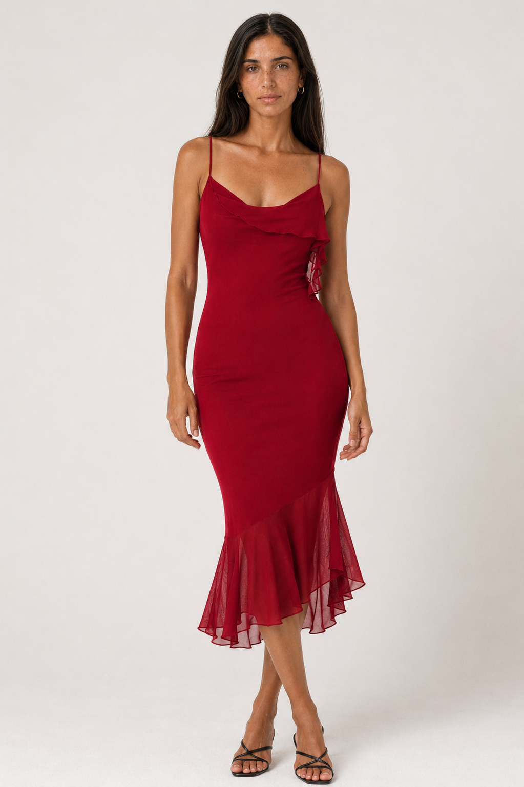 Elegant Sleeveless Cocktail Party Dress with Asymmetric Hem