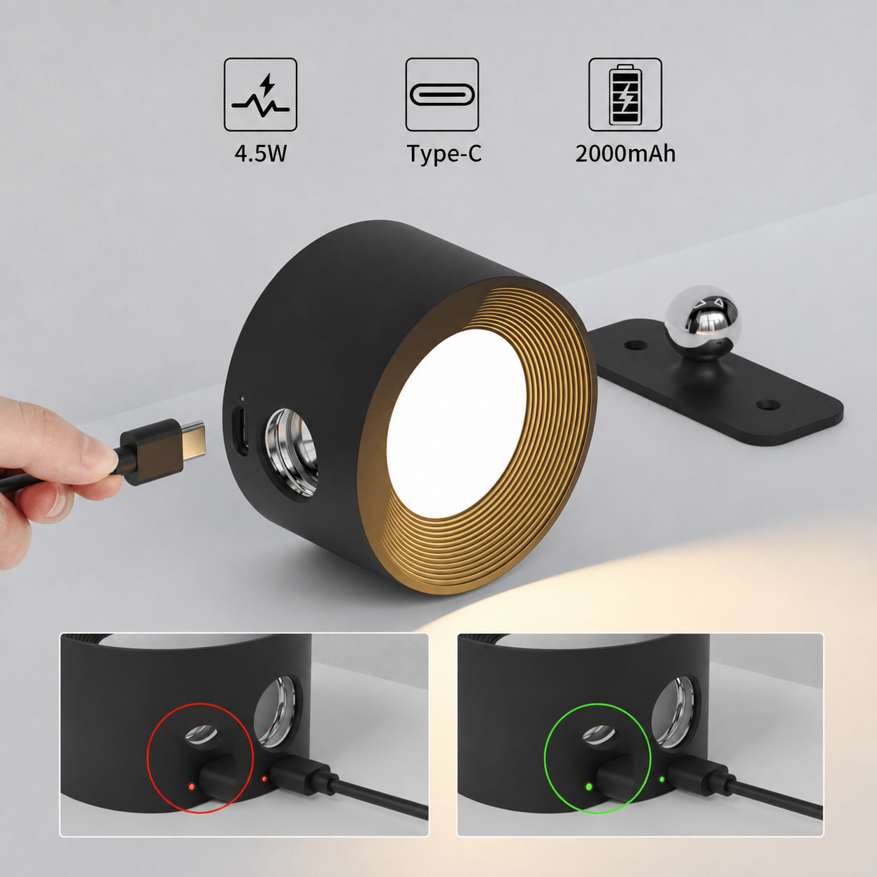 Flexilight | 360° wireless rechargeable wall lamp