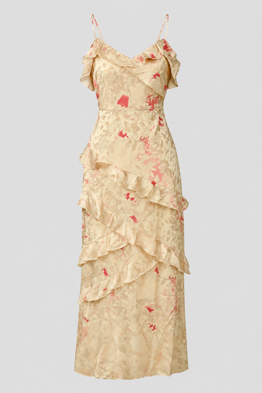 Floral V-Neck Backless Maxi Dress