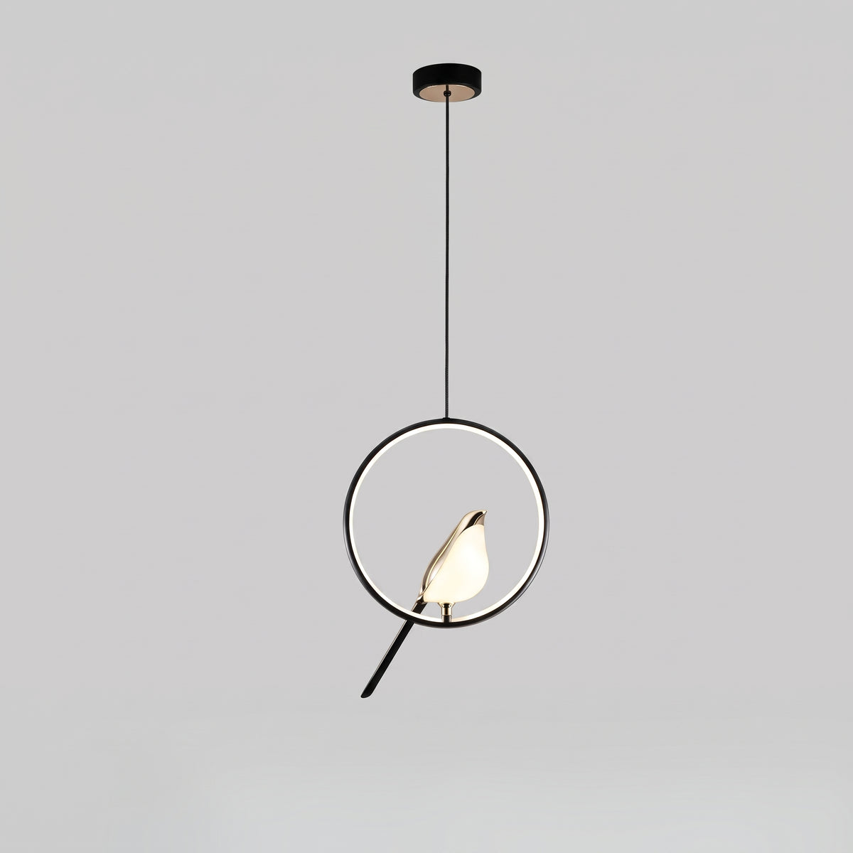Golden Bird Pendant Lamp – LED Sculpture Ceiling Light