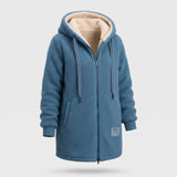 Women's Hooded Teddy Jacket with Zip Closure