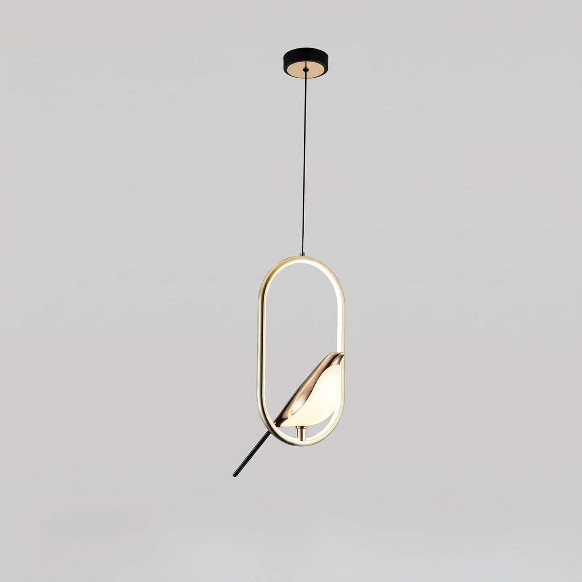 Golden Bird Pendant Lamp – LED Sculpture Ceiling Light