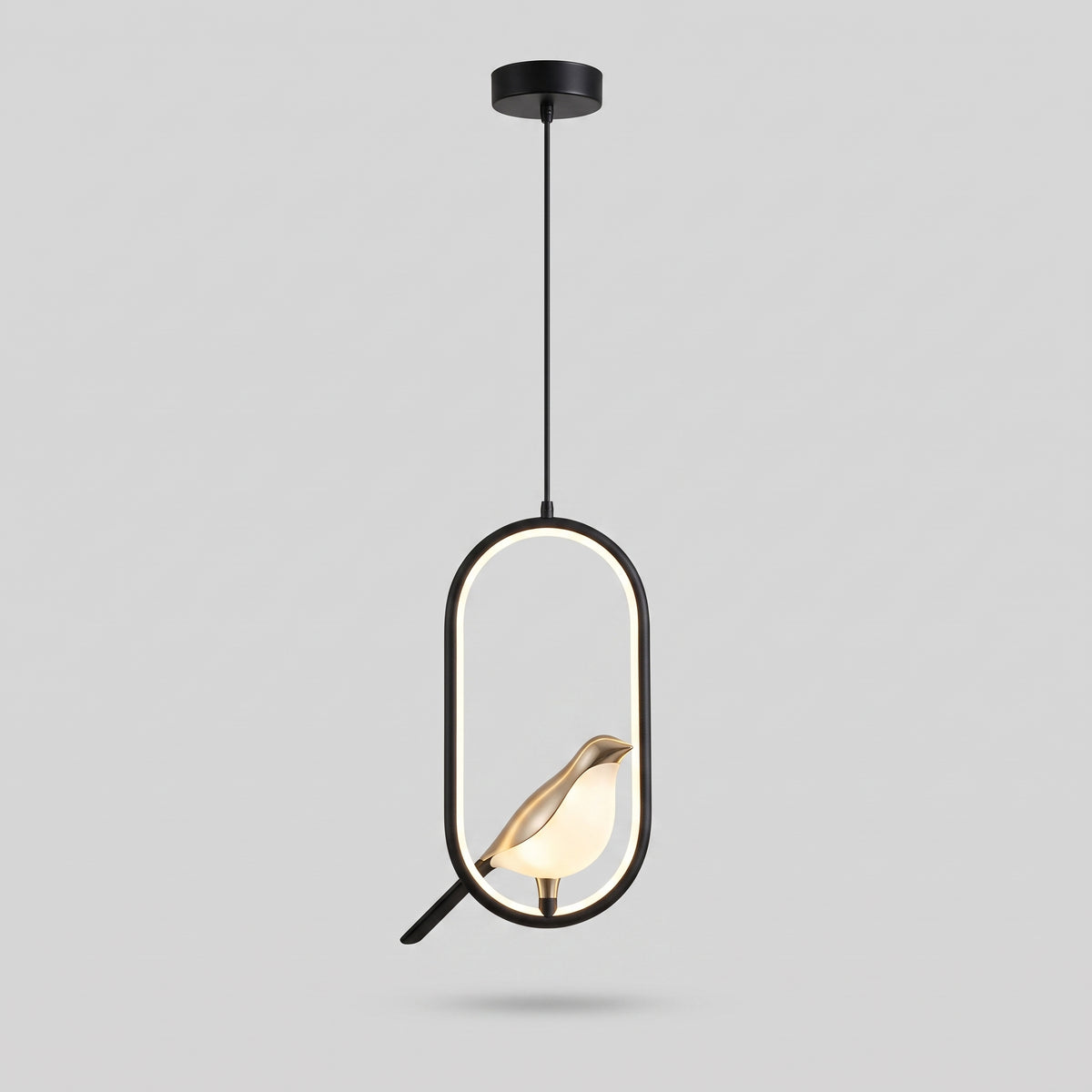 Golden Bird Pendant Lamp – LED Sculpture Ceiling Light