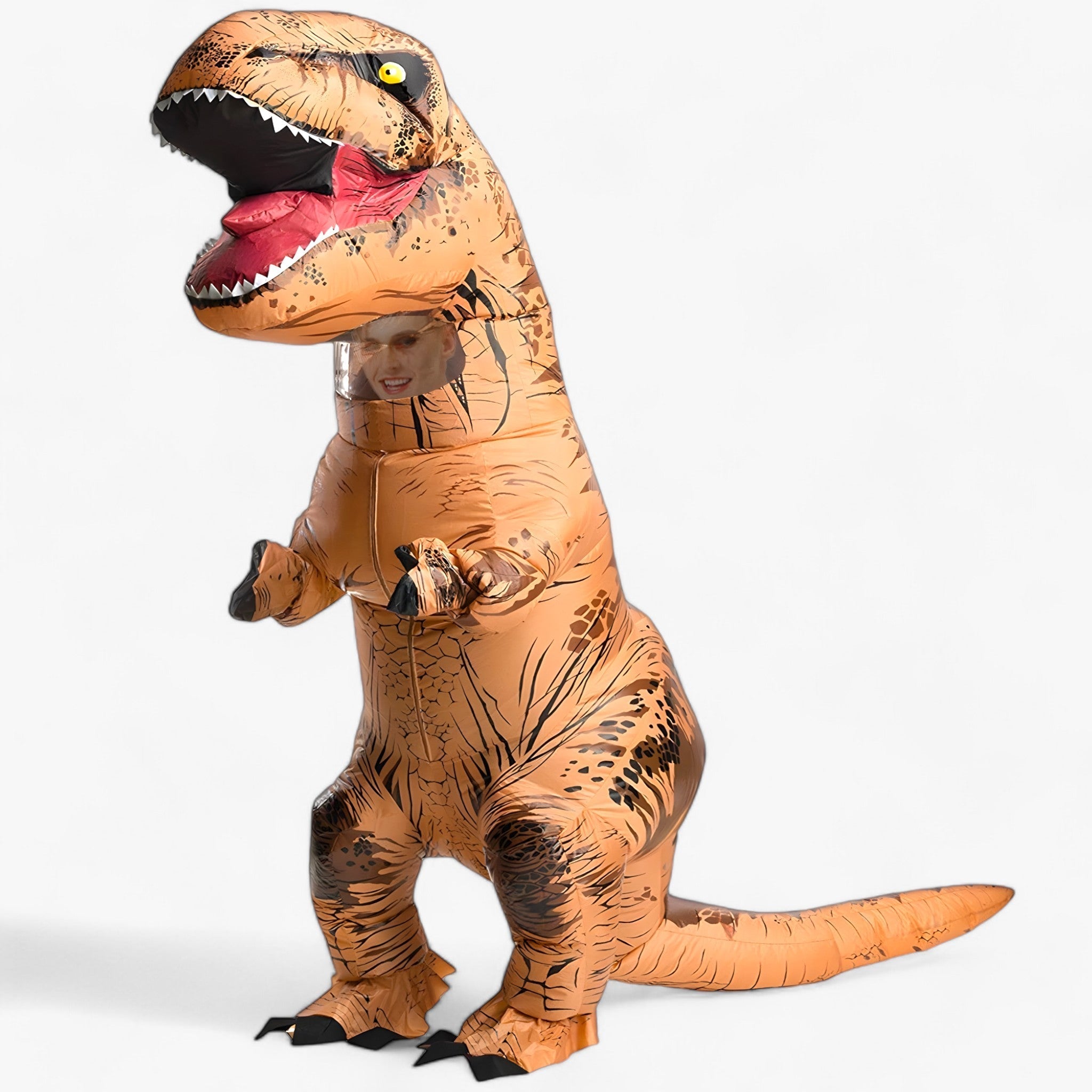 other : Opblaasbaar T-Rex Kostuum - Leuk voor Kinderen en Volwassenen - Bruin in Bruin T-REX van Pantino