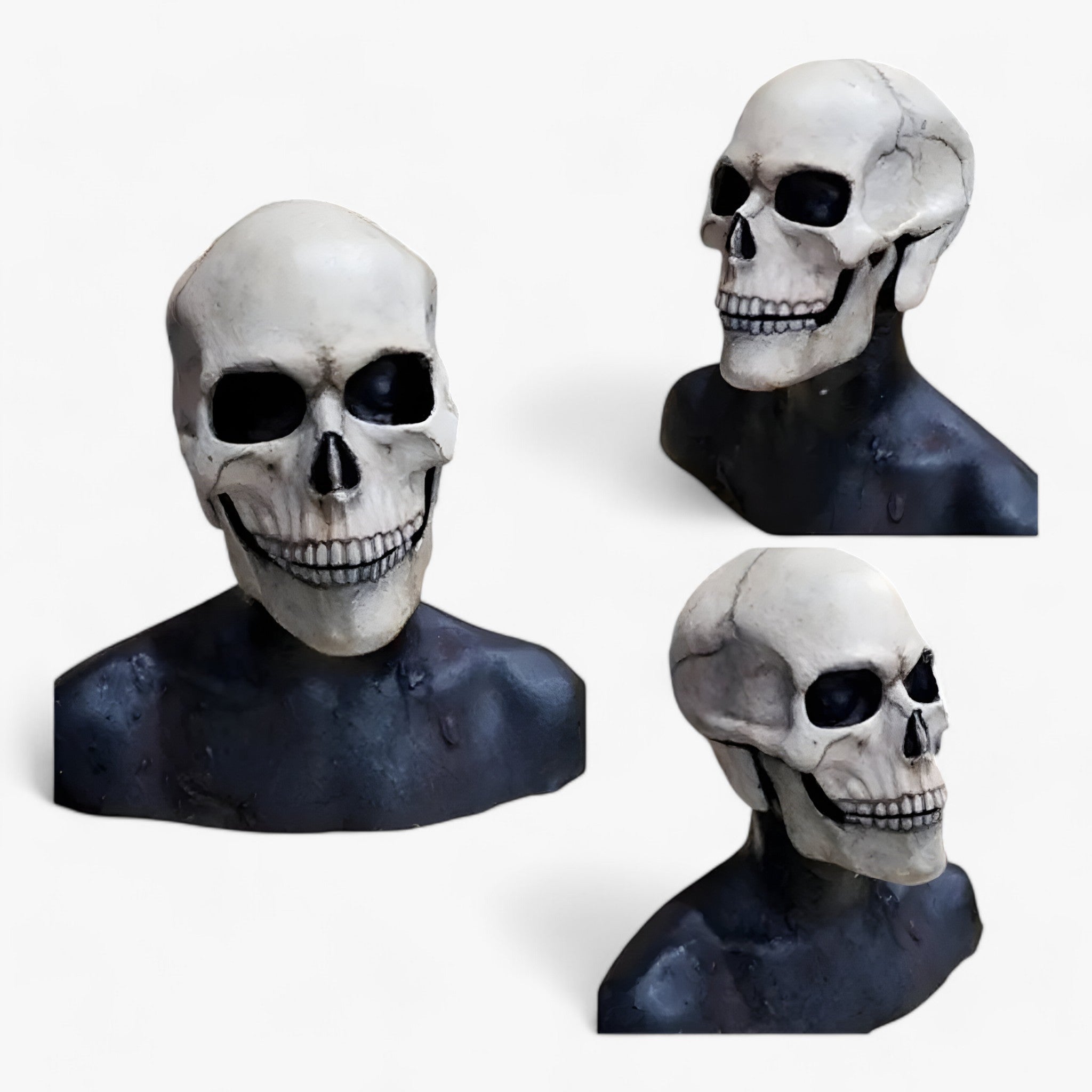 accessories : Damien | Volledig Schedelmasker - Beweegbare Kaak voor Een Angstaanjagend Effect met Halloween in Lichte kleur van Pantinoshop