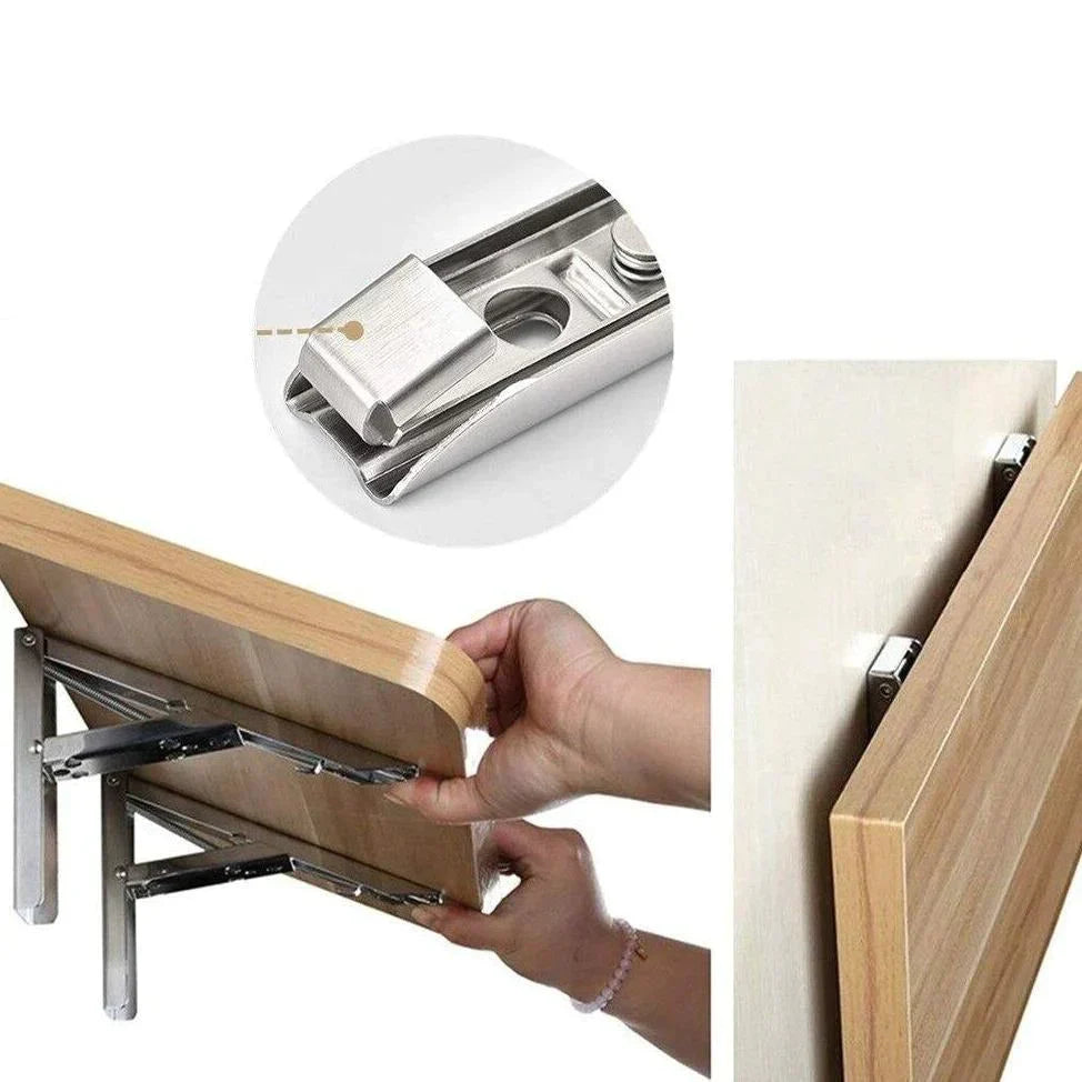 Sammenklappelige væghyldebeslag - Sæt med 2, Pladsbesparende og Praktisk - - Home Storage - {{ product_tags }