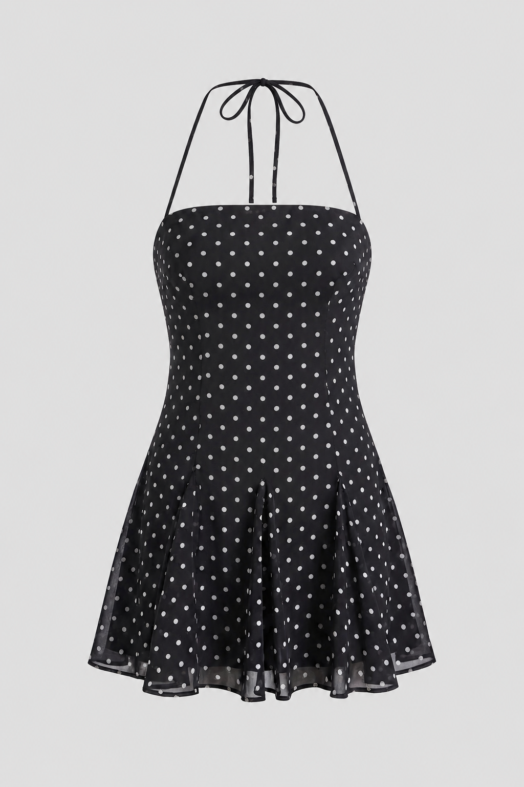Halter Neck Polka Dot Mini Dress