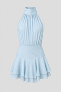 High-Neck Halter Mini Dress
