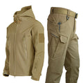 Men's Outdoor Set - Padded Winter Jacket with Hood and Cargo Pants