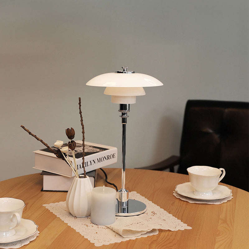 Modern Danish Designer Table Lamp - Layered Shade, LED