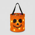 LED Pumpkin Candy Basket with Handle for Halloween