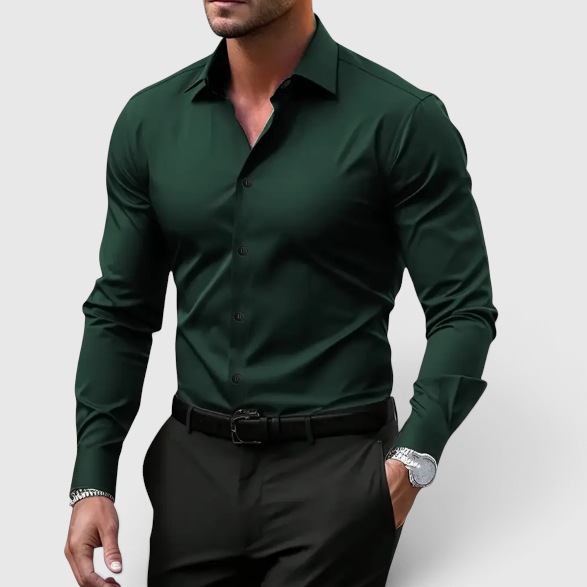 Men's Slim Fit Shirt - Casual Button-Down