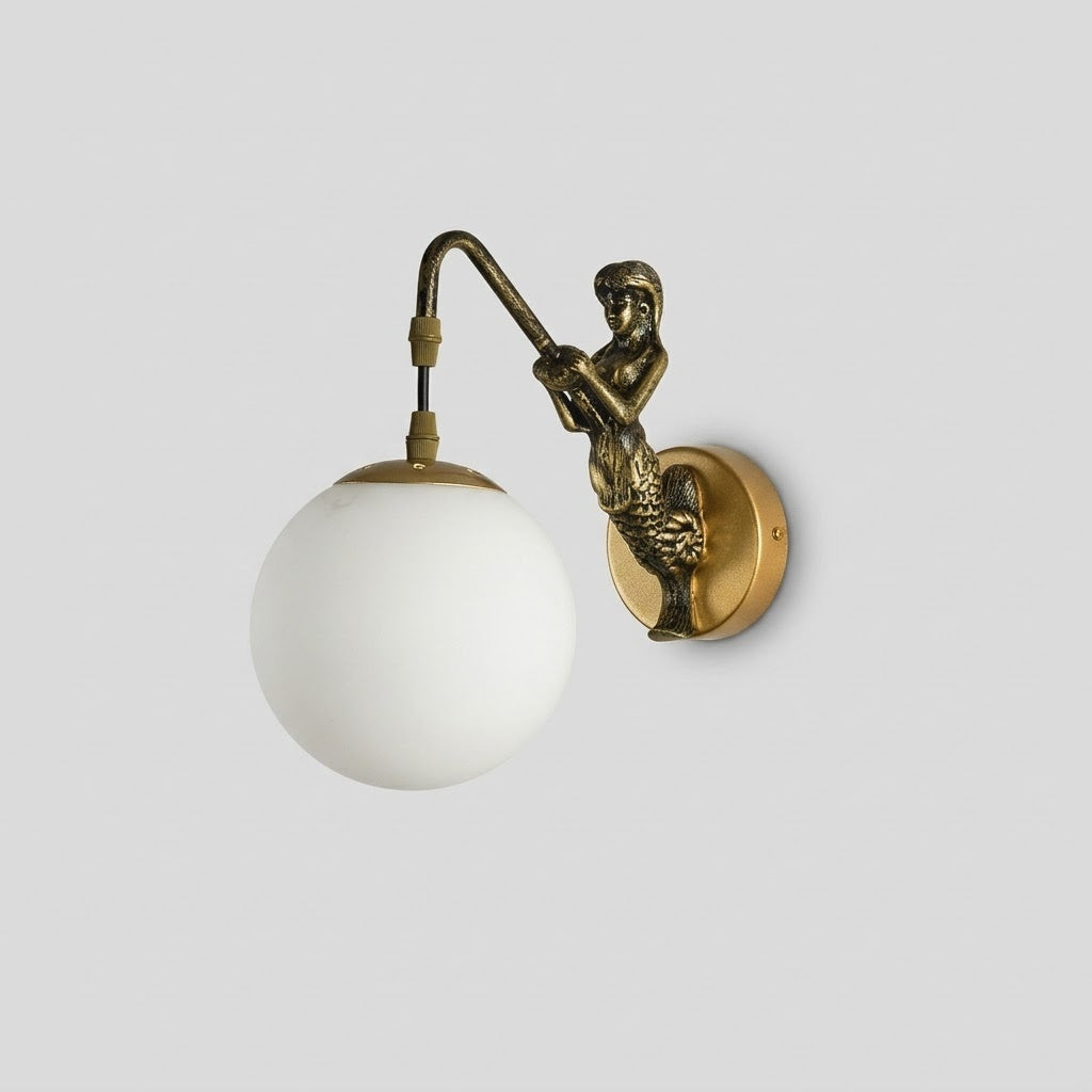 Rustic Orb Wall Lamp - Vintage Design Sconce