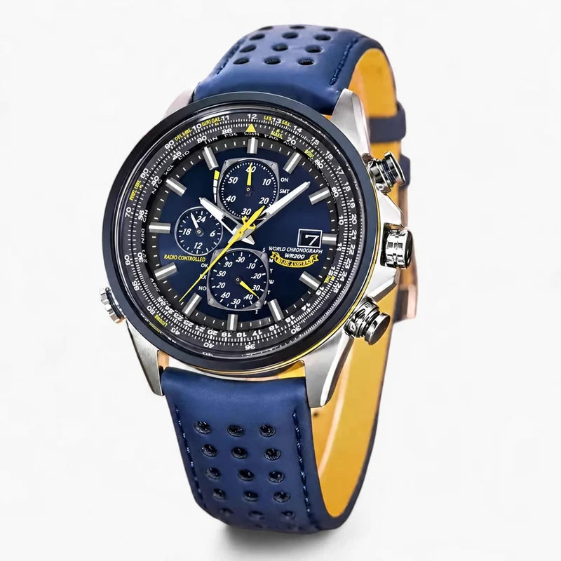 Men's Chronograph Watch MultiSteel 42mm – Steel Silver, Blue Dial