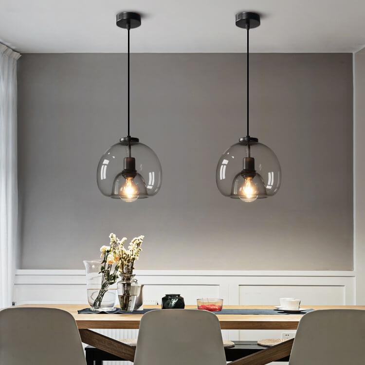 Smoke Glass Pendant Lamp - Hand-Blown Glass Design